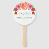 Éventail Floral Blush rose Peony Bridal Merci de brunch (Devant)