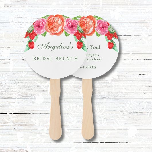 Éventail Floral Blush rose Peony Bridal Merci de brunch