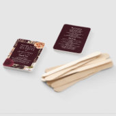 Éventail Floral Bourgogne Programme de mariage Ventilateur  (Non-assemblé)