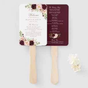 Éventail Floral Burgundy Blush Élégant programme de mariage