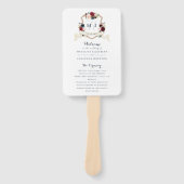 Éventail Floral Burgundy Marine Bleu Vert Élégant Crest (Devant)