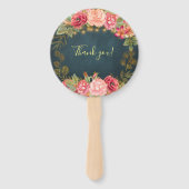 Éventail Floral chic rose bébé douche bienvenue (Dos)