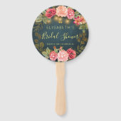 Éventail Floral chic rose nuptiale bienvenue (Devant)
