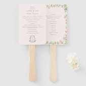 Éventail Floral Crest Aquarelle Monogramme Programme de mar (Devant et derrière)