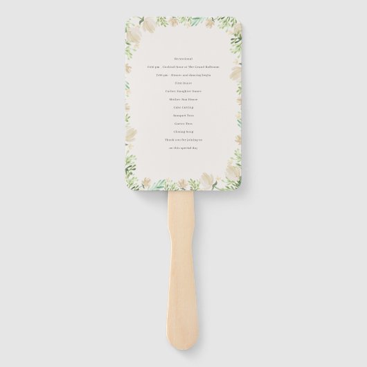 Éventail Floral Crest Aquarelle Monogramme Programme de mar (Dos)