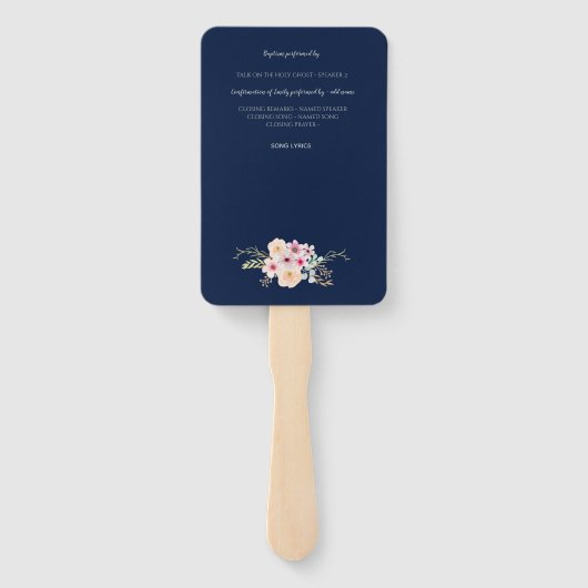 Éventail Floral Cross BAUTIZO Bautismo Baptism Programme (Dos)