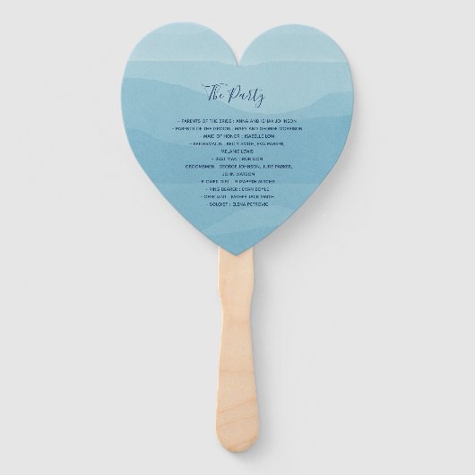 Éventail Floral Dusty Blue Wedding Programme (Dos)