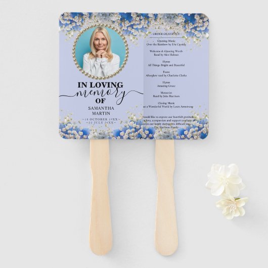 Éventail Floral Elégant Funérailles Célébration de la vie (Devant et derrière)