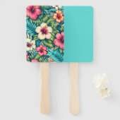 Éventail Floral hawaïen/tropical (Devant et derrière)