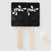 Éventail floral noir et blanc minimaliste (Devant et derrière)
