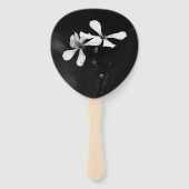 Éventail floral noir et blanc minimaliste (Dos)