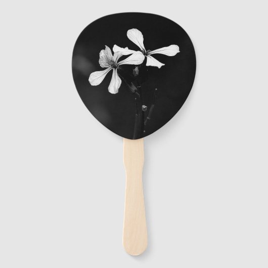 Éventail floral noir et blanc minimaliste (Devant)