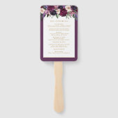 Éventail Floral pourpre | Programme de mariage personnalisé (Dos)
