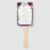 Éventail Floral pourpre | Programme de mariage personnalisé (Devant)