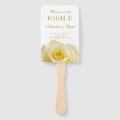 Éventail Floral Rose Golden Script White Wedding Programme (Devant)