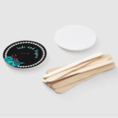 Éventail Flore Turquoise et Mauve Elegant Rhinestone (Non-assemblé)