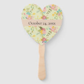 Éventail Flore vert rose jaune personnalisée (Dos)