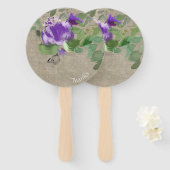 Éventail Flores elegantes  violeta (Devant et derrière)