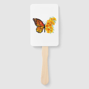 Éventail Flower Butterfly with Yellow California Poppy