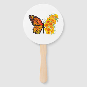 Éventail Flower Butterfly with Yellow California Poppy