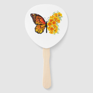 Éventail Flower Butterfly with Yellow California Poppy