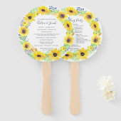 Éventail Flowerfields Wreath Wedding Programme (Devant et derrière)