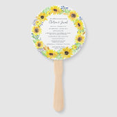 Éventail Flowerfields Wreath Wedding Programme (Devant)