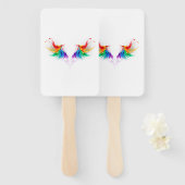 Éventail Fluffy Rainbow Wings (Devant et derrière)