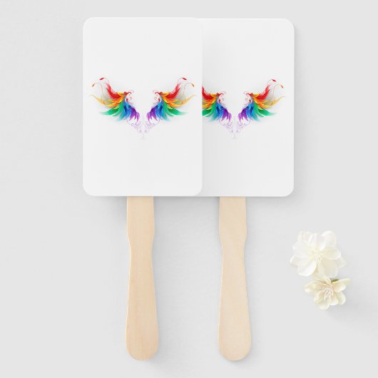Éventail Fluffy Rainbow Wings (Devant et derrière)