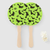 Éventail Flying witch among stars at Halloween night 3D  (Devant et derrière)