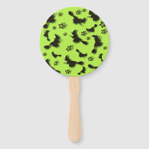 Éventail Flying witch among stars at Halloween night 3D 