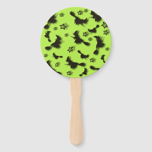 Éventail Flying witch among stars at Halloween night 3D  (Devant)