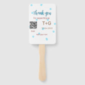 Éventail Fonds Lune de miel Ajouter Q R code nom de couple  (Dos)