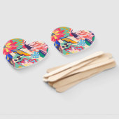 Éventail Forêt et rose (Non-assemblé)