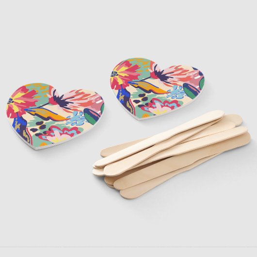 Éventail Forêt et rose (Non-assemblé)