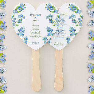 Éventail Forget-Me-Nots Blue Fleur sauvage Wedding Program