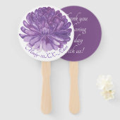Éventail Forme : Ventilateur à main ronde "Fleur de lavande (Devant et derrière)
