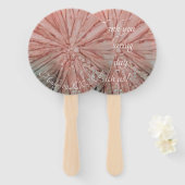 Éventail Forme : Ventilateur à main ronde "Fleurs Pinkish" (Devant et derrière)