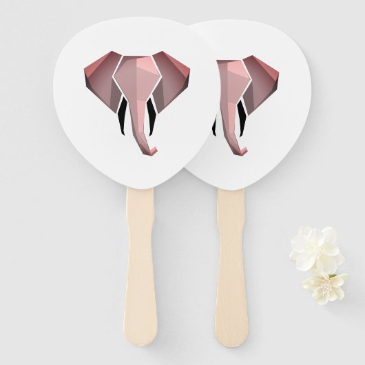 Éventail Formes simples Géométrie Tête d'éléphant (Devant et derrière)