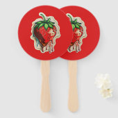 Éventail Fraise (Devant et derrière)