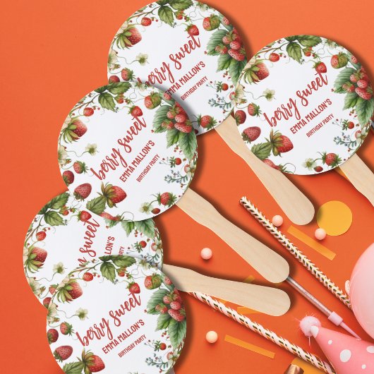 Éventail fraise 1er anniversaire Berry 1er