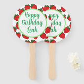 Éventail Fraise Anniversaire Thème de fête (Devant et derrière)