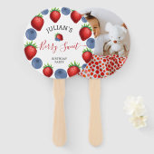 Éventail Fraise et bleuets Fille Anniversaire Photo (Devant et derrière)