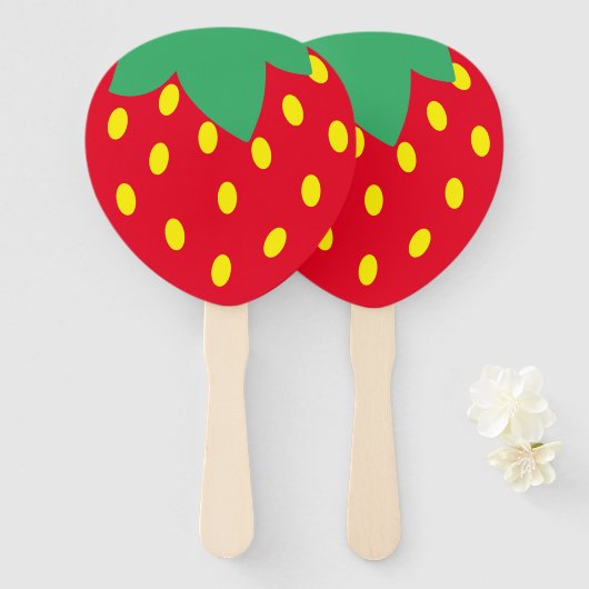 Éventail Fraises (Devant et derrière)