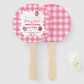Éventail Fraises Fille Berry Premier anniversaire fête (Devant et derrière)