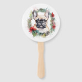 Éventail French Bulldog Christmas Wreath Festive Pup (Devant)