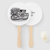 Éventail Froggy avec Lotus Flower (Devant et derrière)