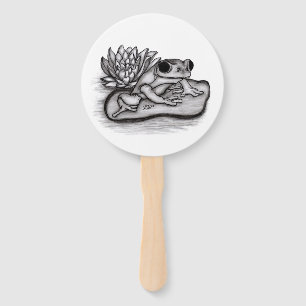 Éventail Froggy avec Lotus Flower