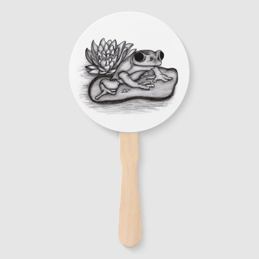 Éventail Froggy avec Lotus Flower (Devant)
