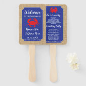 Éventail Fruits de mer Crab Boil Beach Programme de mariage (Devant et derrière)